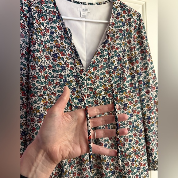 J. Crew Factory Relaxed Fiery Sunset Floral Print Shift Dress Flounce Hem XS - Picture 7 of 7